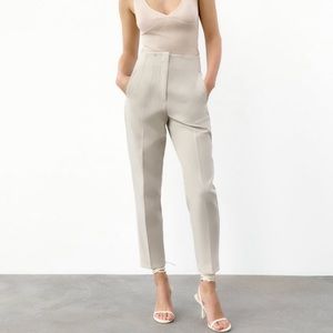 Never worn, Zara High Waisted Work Pants - Oyster White